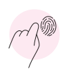 mani con impronte digitali sperimentali icon