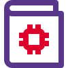 Book on microprocessor for computer science technology isolated on a white background icon