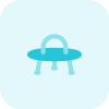 UFO spaceship with three legs support layout icon