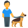 homme avec chien icon