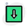 Downward direction arrow for a hospital navigation layout icon