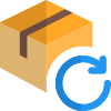 Re-attempt delivery of parcel item from logistic website portal icon