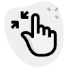 Zoom out function with two fingers outward direction swipe icon