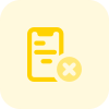 Delete content in a smartphone with crossed logotype icon