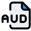 The AUD file extension is a data format used for AUD compressed audio files or sound clips icon