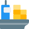 Ship large container box cargo transportation service icon