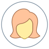 Пользователь-женщина в кружке icon