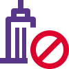 Office Tower building with no access until further notice icon