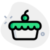 Pie with cherry on top of the cake icon