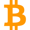 BTC, Bitcoin cryptocurrency electronic cash logotype layout icon