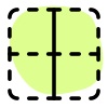 Inside vertical border split in spreadsheet interface icon