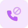 Blocked cell phone calls on cellular phone icon