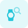 Smartphone with search feature with magnification glass icon