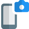 Cell phone with in-built camera setup logotype icon