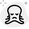 Sad face pictorial representation octopus emoji for chat icon