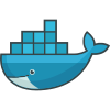 Docker a set of coupled software as a service icon