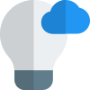 Ideas and innovation on a cloud application research and development icon