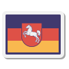 Bandiera della Bassa Sassonia sulla terra icon