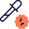 Pipette containing the specimen for corona virus treatment icon