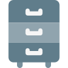 Verticle office drawer three stage - office management icon