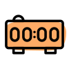 Digital clock with midnight time - New Year alert icon