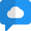 Customer support of cloud storage provider with chat bubble icon