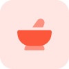 Mortar and pestle for crushing and grinding the medicines solid compounds icon