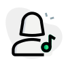 Music shared on a web messenger by single user icon