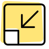 Minimize arrow symbol with shrink inward function icon