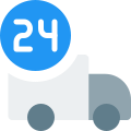 Round the clock cargo truck delivery service icon