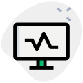 Computer monitor to view the result of a heart Rhythm and other activities icon