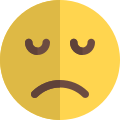 Pictorial representation of sad face emoticon layout icon