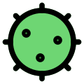Virus structure with a protein spikes and crown in outer later icon