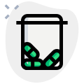 Field prescription drug capsule in a bottle icon