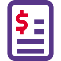 Order receipt bill invoice for accounting and finance icon