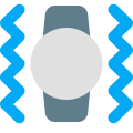 Smartwatch on a silence mode with vibration mode icon