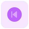 Previous song button on a music application icon