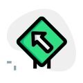 Up left way traffic sign board layout icon