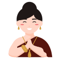 woman-traditional-costume-greeting-sawasdee-Thailand-welcome-gesture icon