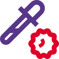 Pipette containing the specimen for corona virus treatment icon