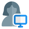 Single woman user using a monitor for real time feedback icon