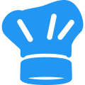 Chantilly food and drink chain with chef hat icon