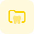 Patient dental report stored in computer archive folder icon