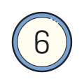 6 en círculo icon