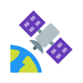 Satellite in orbita icon