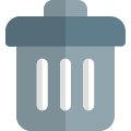 Trash can with lid isolated on awhite background icon