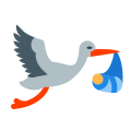 Fliegender Storch mit Bündel icon