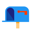 Caixa postal aberta bandeira pra baixo icon