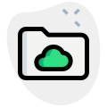 Folder on a cloud server with online content icon