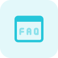 FAQ on a several website under landing page template icon